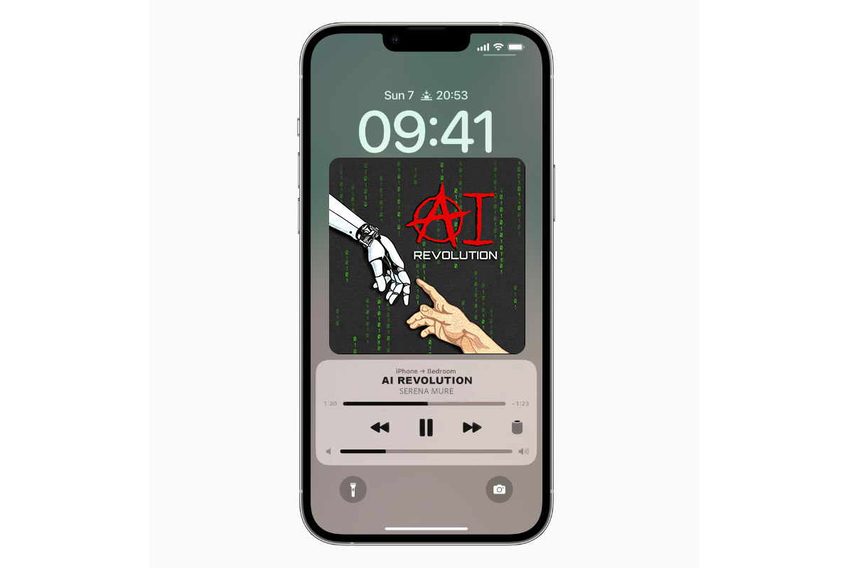 AI Revolution opening in a podcast platform mockup