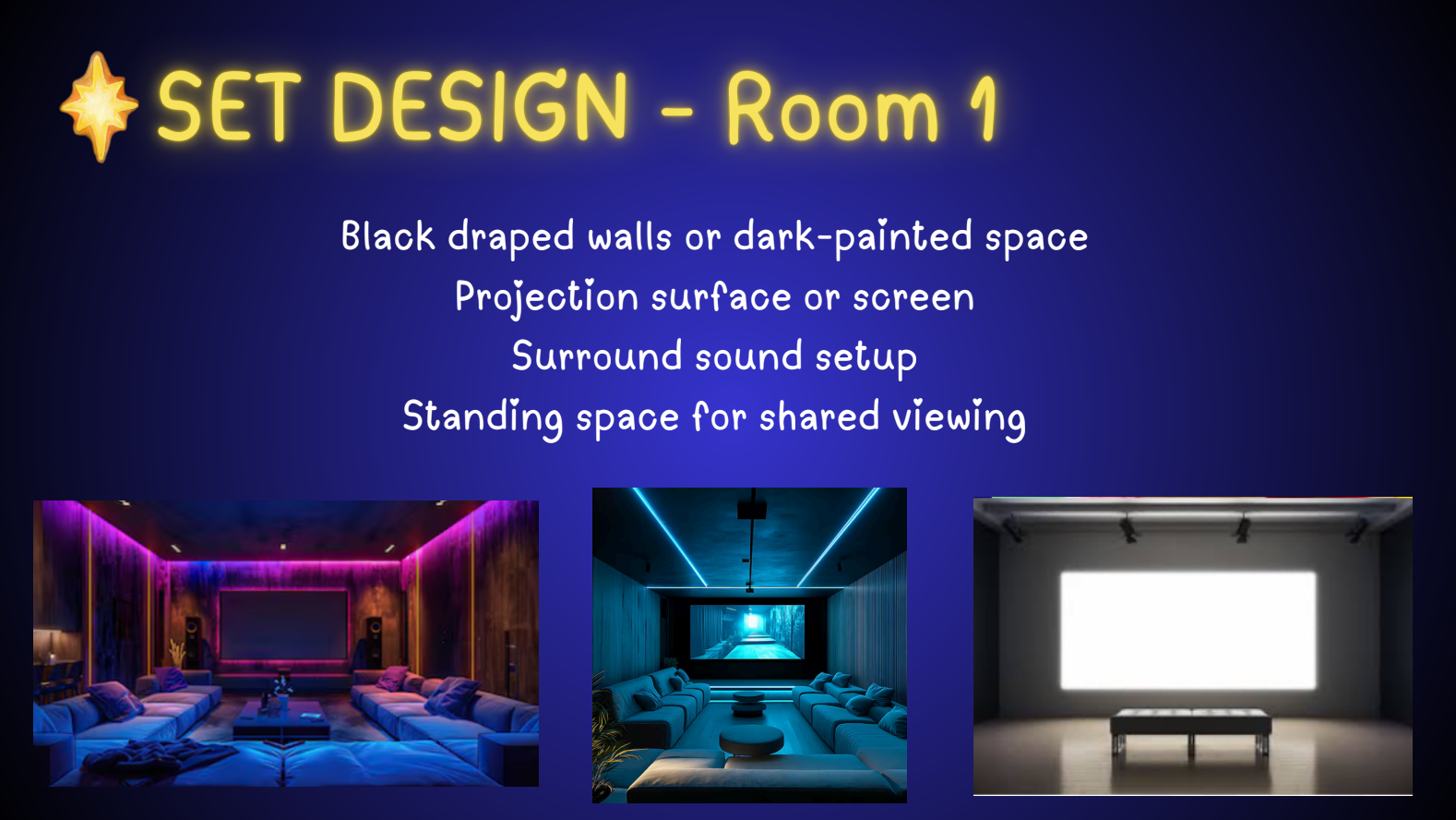 SPARKS cinematic room process material